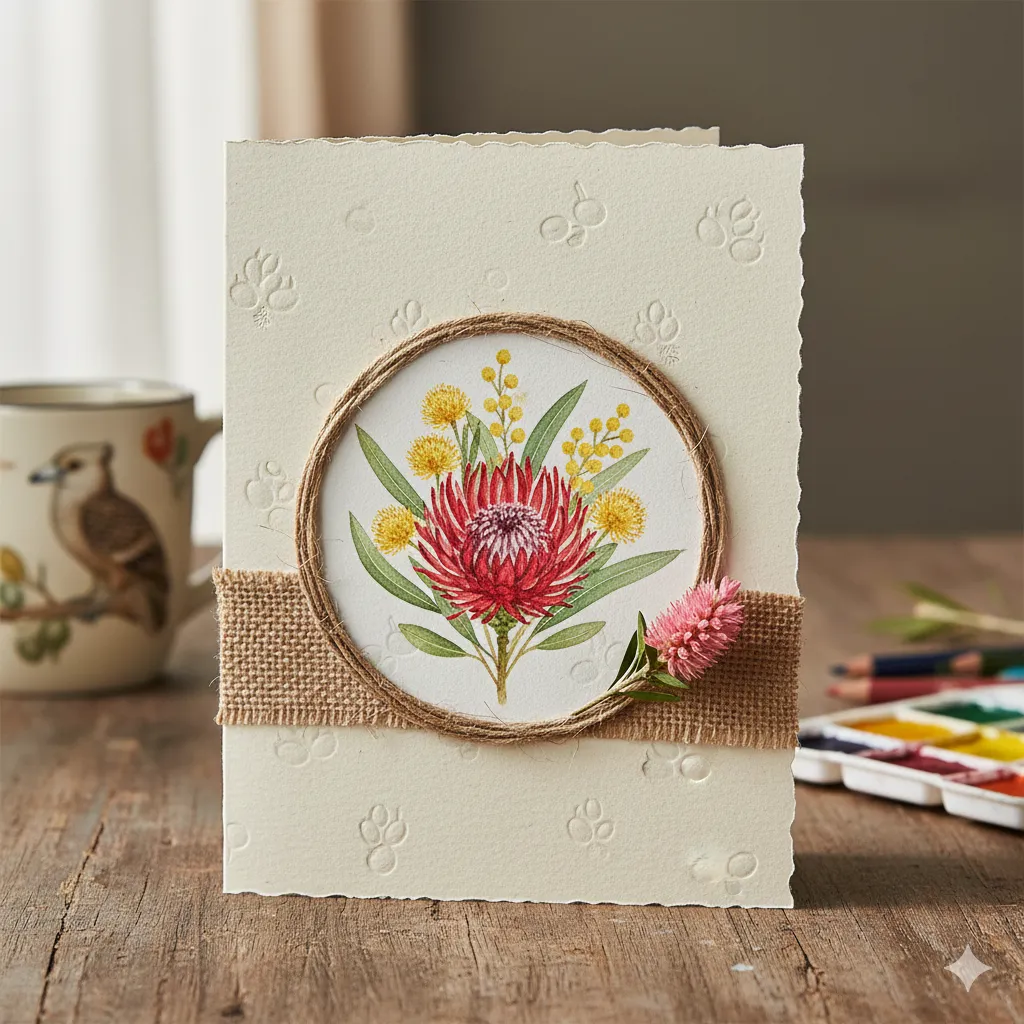 Native Australian flora in card designs